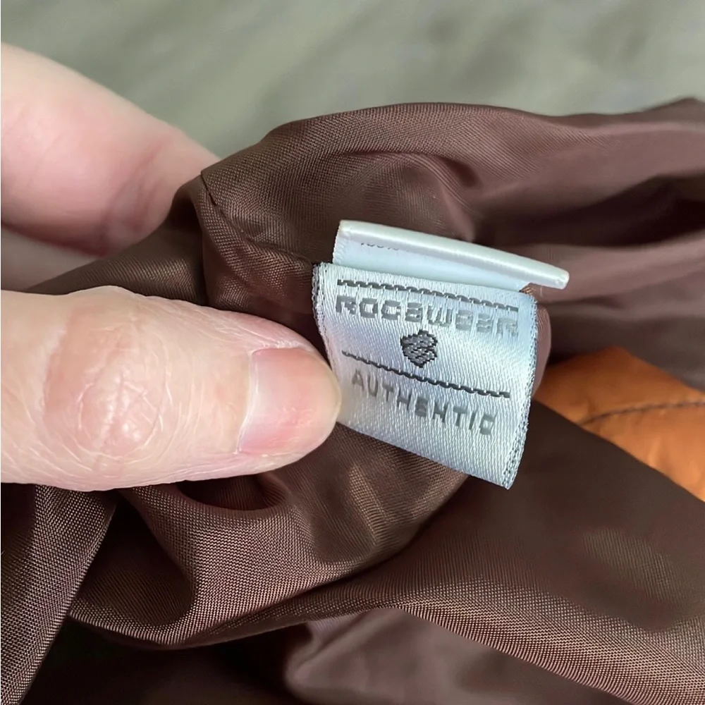 Rocawear Jacket ROC Denim Corp Brown Quilted Puffer Color Block Large Size 3 - Picture 11 of 12